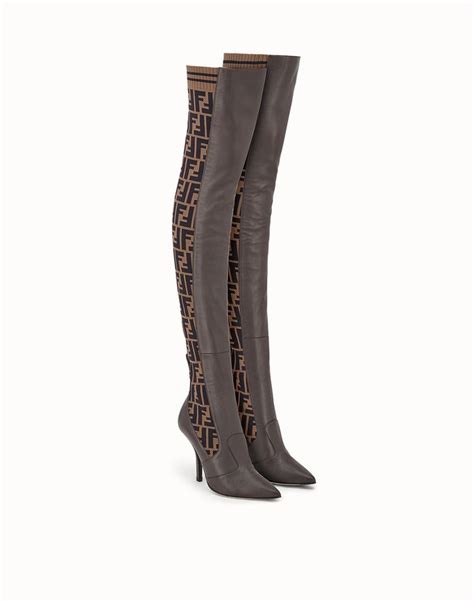 fendi boots moon boots|thigh high Fendi boots.